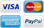 A group of four different credit cards.