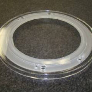 A circular plastic ring with a white center.
